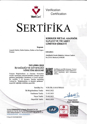 ISO 45001:2018 İş Sağlığı ve Güvenliği Yönetim Sistemi Sertifikası